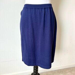 SHIP ‘N SHORE Elastic Waist Navy Knit Pencil Skirt—SZ. Small